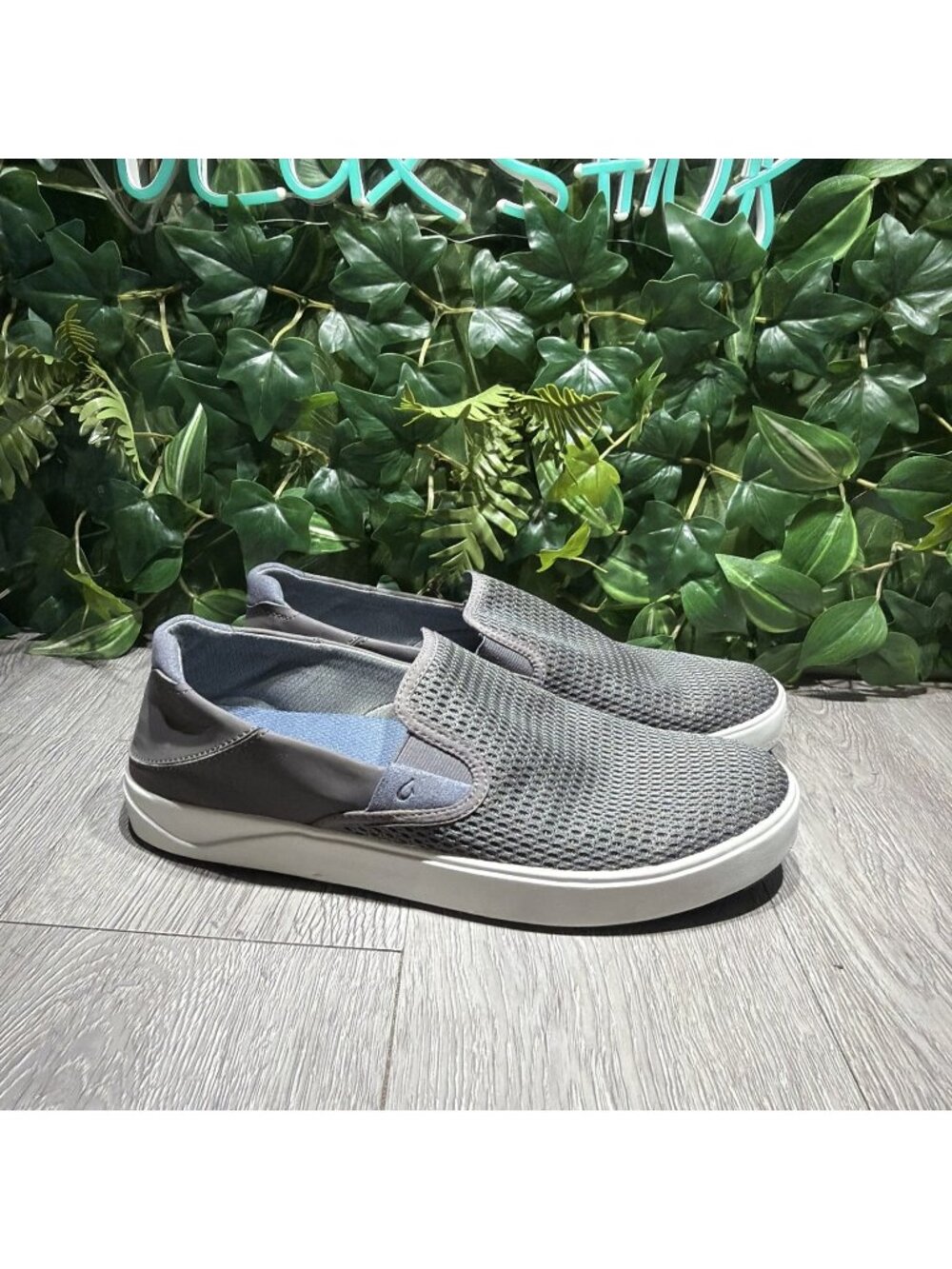 Olukai Lae‘ahi Mesh Slip On Shoes Mens Size 10.5 Gray Beach Casual